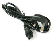Power cord, UK plug to IEC C5 connector, 1.8m